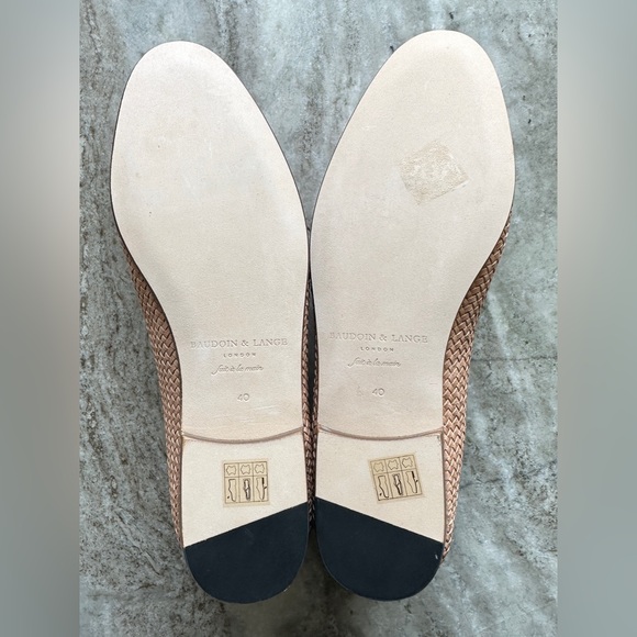 Baudoin & Lange Natural Soft Sagan Woven Leather Loafer 40 7 Belgian Classic Tan - Picture 8 of 10